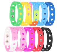 KONTONTY 10Pcs Adjustable Silicone Wristbands for Colorful Decorative Party Favors for Birthdays and Events and Flexible Design for Fun and Crafting