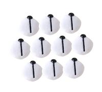 KONTONTY 10pcs DIY Stuffed Animal Nose Set for Dolls Plush Cotton White Safety Nose Accessories for Crochet Crafts Sewing Supplies