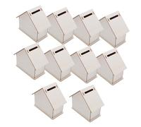 KONTONTY 10PCS DIY Wooden Coin Banks for Unfinished White House Shaped Piggy Banks for Painting Creative Craft Kits to Develop Artistic Skills and Personalize Money Storage