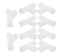 KONTONTY 10pcs Foldable Bathtub Three-Way Connector Set White Plastic Bath Bucket Enclosure Support Replacement Parts for Collapsible Soaking Tub Frame