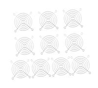 KONTONTY 10pcs Metal Cooling Fan Protective Net Grill Covers 80mm Double-layer Precision Welded Ring Mesh Electroplated Silver Fan Guards for Computer Cooling