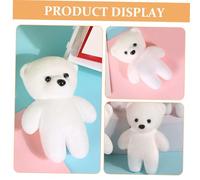 KONTONTY 10pcs Mini Foam Flocked Bear Dolls Cute Tiny Plush for DIY Flower Bouquets Home and Event Decoration Wedding Valentine Shower Graduation