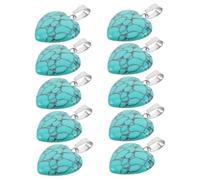 KONTONTY 10PCS Natural Heart Stone Charms Crystal Agate Pendants for Jewelry Making Emotional Balance Gemstone Charms with Love Symbolism DIY Necklace Earrings Accessories