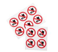 KONTONTY 10pcs No Eating or Drinking Safety Stickers 5x5cm Round Warning Labels for Workshop and Factory Use Self-adhesive Vinyl Decals for Business