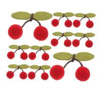 KONTONTY 10pcs Plush Cherry Balls Hair Accessory Diy Charms Craft Supplies for Jewelry Making
