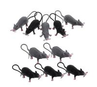 KONTONTY 10pcs Realistic Plastic Rat Halloween Decorations for Prank and Party Lifelike Small Mouse Models Scary Mice for Trick Treat Spooky Novelty for Haunted Houses and Practical Jokes