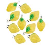 KONTONTY 10Pcs Resin Lemon Charms for Jewelry Making Fruit Pendants for Bracelets Earrings Necklaces and Keychains Summer Themed Diy Craft Supplies
