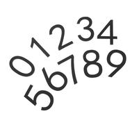 KONTONTY 10pcs Self-adhesive Acrylic House Number Stickers 0-9 Matte Black 7x4.6cm for Apartment Door Mailbox Outdoor Use