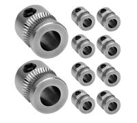 KONTONTY 10pcs Stainless Steel Printer Extruder Gear Replacement Kit for 3d Printer Filament Drive with Slip-resistant Feeding and Strong Grip for Upgrade and Maintenance Solution