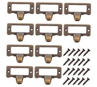 KONTONTY 10Pcs Zinc Alloy Tag Frame Handles 1.89X1.5 Inch Small Vintage Cabinet Pulls with Screws for Office Library Furniture