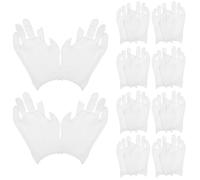 KONTONTY 12 Pairs Fingerless White Cotton Gloves for Moisturizing and Working, Breathable Cotton Gloves for Dry Hands Care, Suitable for Men and Women Night Use