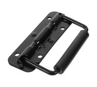 KONTONTY 120mm Black Spring-Loaded Metal Pull Handle for Boxes Chest Toolbox Heavy Duty Folding Case Handle Industrial Equipment Mount
