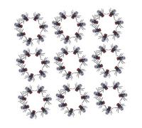 KONTONTY 120pcs Realistic Fake Flies Plastic Bugs for Halloween April Fools Day Party Pranks Lifelike Simulation Insect for Family Gatherings and Festive Entertainment