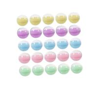 KONTONTY 120Pcs Transparent Round Capsules Plastic Containers for Gumball Machines DIY Party Favor Prize Storage Half Clear Macaron Colored Small Empty Spheres for Interactive Activities