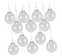 KONTONTY 12pcs Christmas Ball Ornaments Orbs Large Bauble Party Christmas Decoration Decorate Clear Merry Indoor Mini Decorations Giant Flocking Foil Sphere Hanging Black Style Transparent