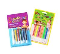 KONTONTY 12pcs Halloween Face Paint Crayons Non Toxic Washable Drawing Pens for Parties Fun Makeup Costume Design Includes Green and Purple Safe for All Skin Types