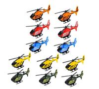 KONTONTY 12Pcs Inertial Pull Back Helicopter Bright Color Mini Helicopter Playthings and Drop Resistant for Boys and Fun Flying Plane Random Color