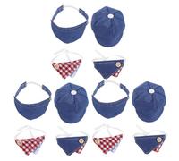 KONTONTY 12pcs Mini Doll Scarves and Tiny Beret Caps for Dolls Lightweight Summer Hats with Triangular Cotton Scarves DIY Craft Accessories Tea Party Favors