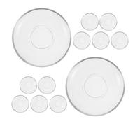 KONTONTY 12pcs Mini Glass Appetizer Plates Round Dessert Saucers | Minimalist Finish, Smooth Rims, for Tastings, Espresso Cups, Sushi, Tea Rooms, Gatherings