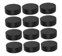 KONTONTY 12pcs Mini Ice Hockey Pucks Lightweight Soft PU Foam for Indoor Training Noise Reducing Practice Equipment Enhancing Skill and Performance