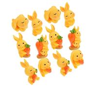 KONTONTY 12Pcs Miniature Rabbit Figures Lovely Desktop Bunnies for Garden and Table Decoration Durable Bunny Ornaments for Mini Houses and Festive Home Scenes