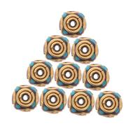 KONTONTY 12PCS Tibetan Buddhist Spacer Beads Large Hole Brass Ethnic Back Loose Beads for Prayer Necklaces DIY Bracelet Jewelry Keychain Making Supplies