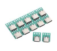 KONTONTY 12pcs Usb c Female Connector Board Diy Pcb Converter Cable Compatible Spare Connector