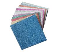 KONTONTY 12sheets Glitter Origami Paper Vivid Excellent Crease Hold for Boys and Girls and Educational Projects for Distinguishing Colors