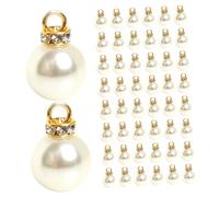 KONTONTY 150Pcs High Charms with Loops DIY Jewelry Crafting Accessories for Necklaces Bracelets Earrings and Hair Accessories Unique Pearl and Rhinestone Combination