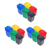 KONTONTY 15pcs Miniature Dollhouse Trash Cans Realistic Mini Recycle Bins for Garbage Sorting Tiny Garbage Containers for Dollhouse Scene Decoration and Educational Play