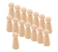 KONTONTY 15pcs Wooden Peg Dolls Unfinished Natural Wood Figures for DIY Painting Crafts Small Wooden People Figurines with Smooth Texture for Home Decor and Art Projects