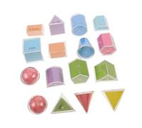 KONTONTY 16pcs Geometry Teaching Aids with Folding Solid Blocks Detachable Modular Shapes for Spatial Reasoning Logic Training and Visual Math Learning in Classroom Stem