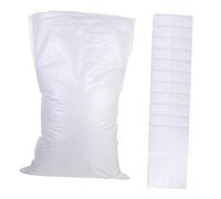 KONTONTY 16pcs Waterproof Woven Sandbags Flood Protection Barrier Bags for Hurricane and Construction Heavy Duty White Laminated 35x60cm Sand Bags for Outdoor Flood Control