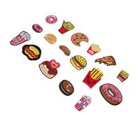 KONTONTY 17pcs Food Embroidered Iron Patches Sew Fashion Embroidery Appliques for Clothes Jackets Backpacks Easy to Apply Durable Decorative Sew Iron Patches for Pants and Accessories