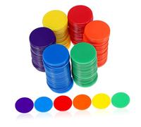 KONTONTY 180pcs Acrylic Counting Discs for Poker Night and Maths Play | Blue Red Yellow Green Purple Orange Mix, Polished Edges, Gentle Handling for Little Ones