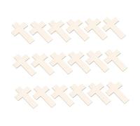 KONTONTY 18pcs Unfinished Wooden Cross Pieces DIY Crafts Natural Wood Cutouts for Church Wedding Holiday Decorations Faith Inspired Rustic Home Decor