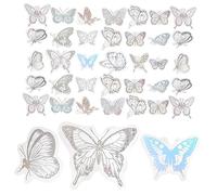 KONTONTY 1bag Holographic DIY Stickers Scrapbook Decorative Journal Accessories Craft Material for Handbook Scrapbook Stickers Collection