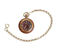 KONTONTY 1pc Vintage Black Sandalwood Quartz Pocket Button Elegant Mechanical Necklace Decoration Present for Birthdays Anniversaries Stylish Accessory Outfit