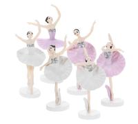 KONTONTY 1set Ballet Girl Figurines Cake Decorations Assorted Color Ornaments for Birthday Party Supplies for Cakes Muffins and Home Decor 6pcs
