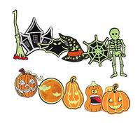 KONTONTY 1set Decorative Dark Patches Halloween Embroidered Appliques for Clothing Backpacks Accessories Repair Safe Material Easy to Sew