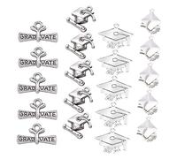 KONTONTY 1set Graduation Cap Alloy DIY Pendants for Keychains Jewelry Making Lightweight Doctoral Design Stylish Charms for Bracelets Necklaces Crafting Random Styles 48pcs