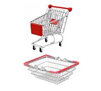 KONTONTY 1Set Pretend Shopping Creative Grocery Basket Trolley Cart for Role Play Developmental Learning and Fun Snack Presentation