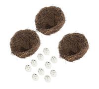 KONTONTY 1set Realistic Birds Nest Decoration Faux Eggs for Easter Garden Ornaments and Festive Home Decor Lifelike Bird Nest Accent for Photography and Celebration