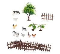 KONTONTY 1Set Realistic Farm Landscape Set Animal Figurines with Fences and Accessories for Educational Role Play and Home Decoration and True to Life Details