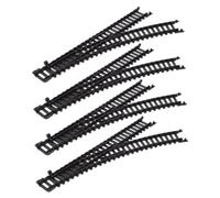 KONTONTY 2 Pairs Flexible Electric Train Tracks Accessories Black Plastic Railroad Extension for High Speed Simulation Safe Smooth Edged Build Set for Creative Motorized Play and Multiple