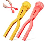 KONTONTY 2 Pcs Large Snow Ball Maker Clips Outdoor Beach Sand Mud Mold Tools for Winter Play Snowman Building Random Color