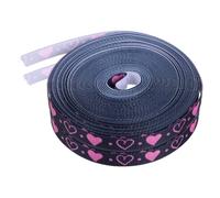 KONTONTY 2 Rolls Heart Printed Valentine Ribbon Yards Soft Polyester DIY Crafts Ribbon for Party Decorations Wedding Wrapping Bows Making and Festive Events