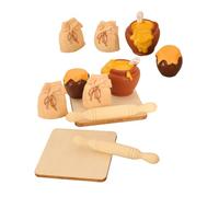 KONTONTY 2 Set Dollhouse Kitchen Miniature Food Accessories with Rolling Pin Honey Jar Flour Bag Lightweight Pretend Play Tools for DIY Scene Decoration and Educational Use
