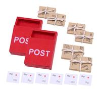 KONTONTY 2 Sets Mini Mailbox Decor of Dollhouse Furniture Statues with Miniature Parcels for Garden Props and Creative Play Enhances Imagination and Hands Skills