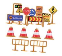 KONTONTY 2 Sets Miniature Traffic Sign for Road Signs Educational Pretend Play Kit for Early Learning Road Safety Portable and Safe Models for Boys